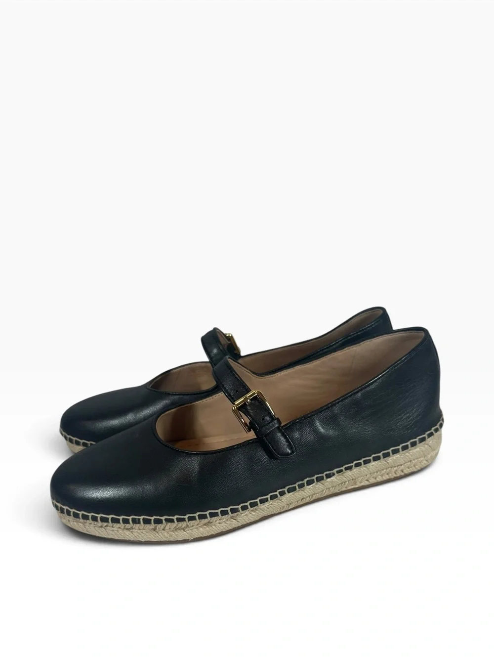COLE HAAN Women’s 8.5 Cloudfeel Asbury black leather Mary Jane Espadrilles